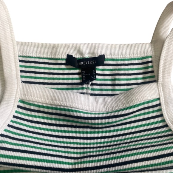 Forever 21 Midi Green Stripe Bodycon Dress Size Small - Picture 5 of 6